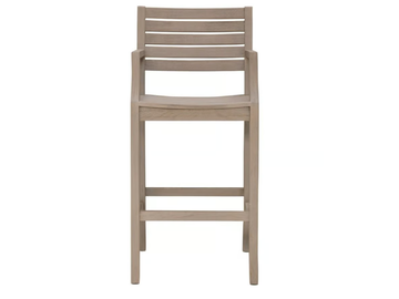 RELAIS - High teak barstool with armrests by JANUS et Cie - view 3